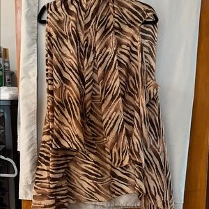 Zebra Print Sleeveless Blouse